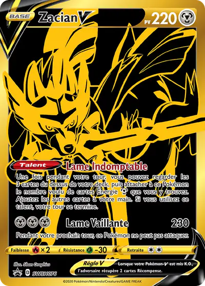 Image de la carte Pokemon Zacian V SWSH076/184