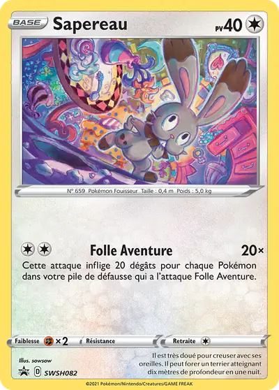 Image de la carte Pokemon Sapereau SWSH082/184