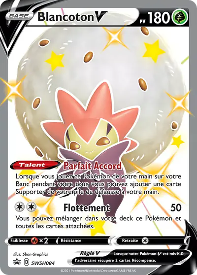 Image de la carte Pokemon Blancoton V SWSH084/184