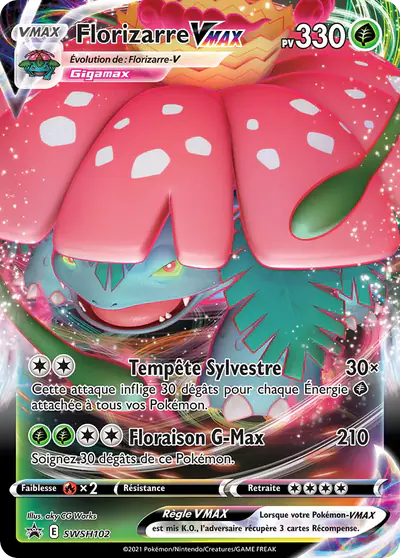 Image de la carte Pokemon Florizarre VMAX SWSH102/184