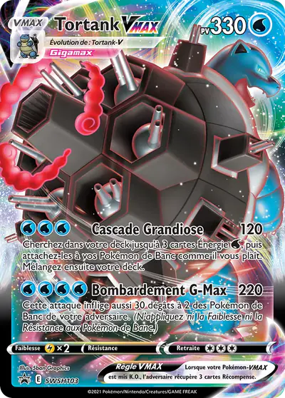 Image de la carte Pokemon Tortank VMAX SWSH103/184