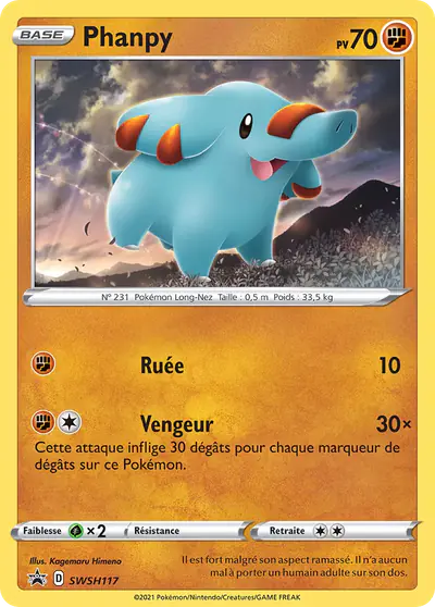 Image de la carte Pokemon Phanpy SWSH117/184