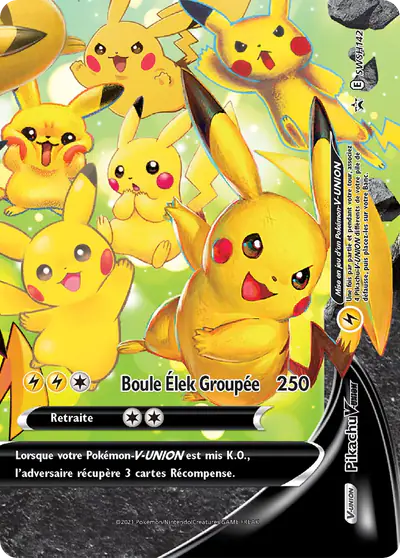 Image de la carte Pokemon Pikachu-V-UNION SWSH142/184