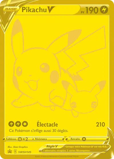 Image de la carte Pokemon Pikachu V SWSH145/184