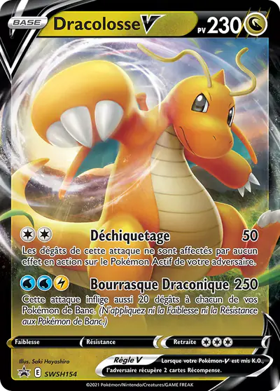 Image de la carte Pokemon Dracolosse V SWSH154/184