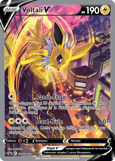 Image de la carte Pokemon Voltali V SWSH183/184