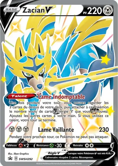 Image de la carte Pokemon Zacian V SWSH292/184