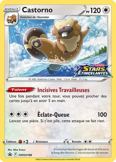 Image de la carte Pokemon Castorno SWSH188/184