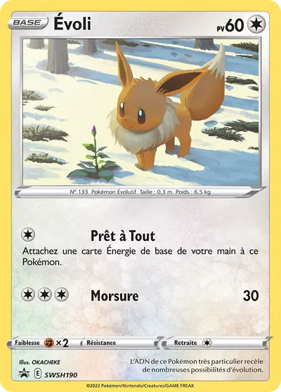 Image de la carte Pokemon Évoli SWSH190/184