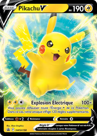Image de la carte Pokemon Pikachu V SWSH198/184