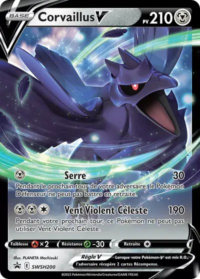Image de la carte Pokemon Corvaillus V SWSH200/184