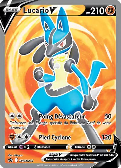 Image de la carte Pokemon Lucario V SWSH213/184