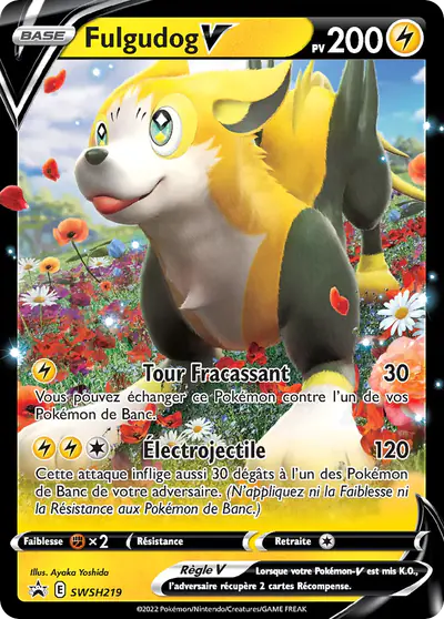 Image de la carte Pokemon Fulgudog V SWSH219/184
