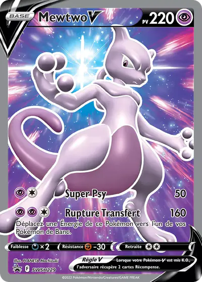 Image de la carte Pokemon Mewtwo V SWSH229/184
