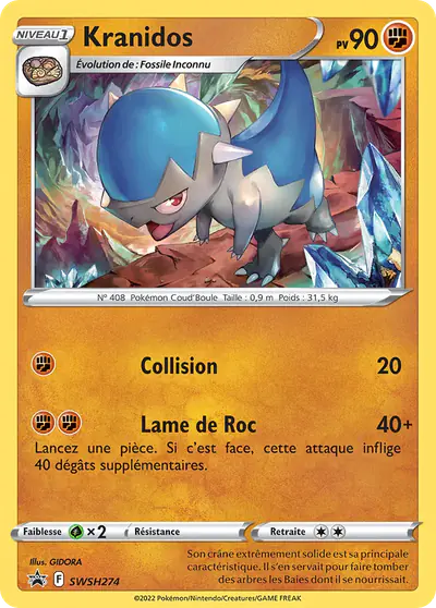 Image de la carte Pokemon Kranidos SWSH274/184