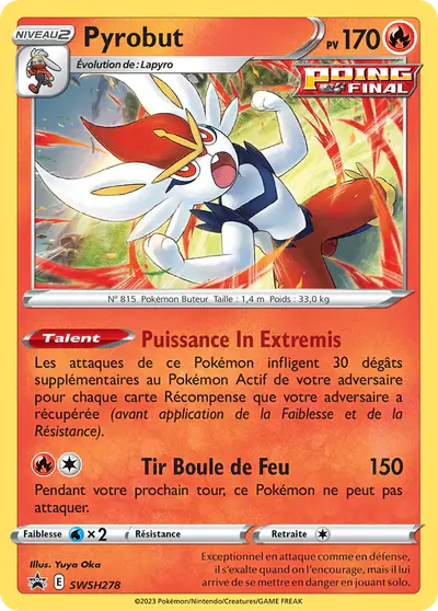 Image de la carte Pokemon Pyrobut SWSH278/184