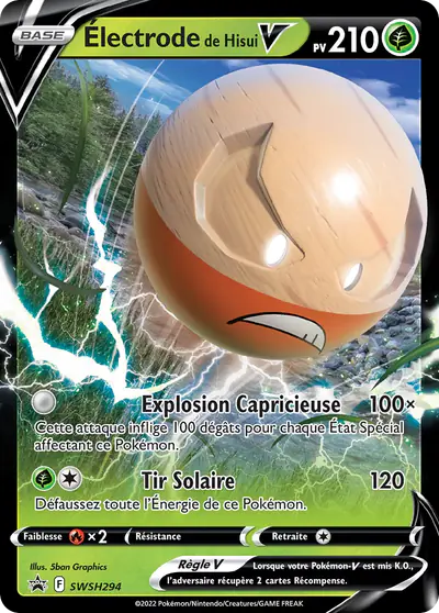 Image de la carte Pokemon Électrode de Hisui V SWSH294/184