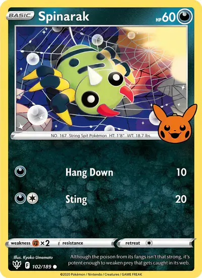 Image de la carte Pokemon Spinarak 102/30
