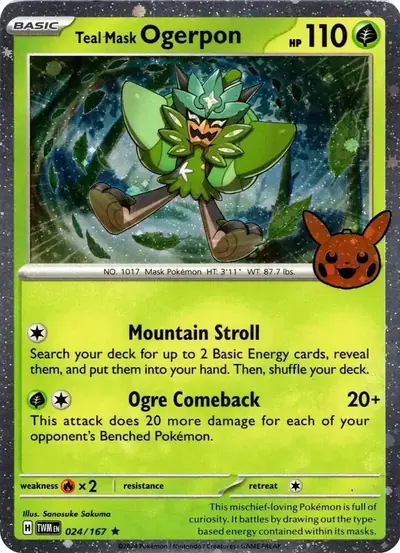 Image de la carte Pokemon Teal Mask Ogerpon  024/30