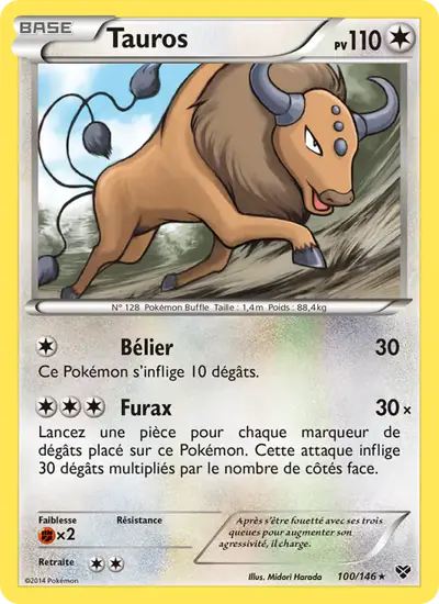 Image de la carte Pokemon Tauros 100/146