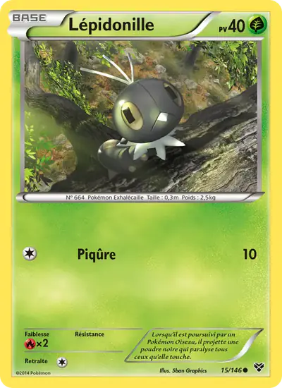 Image de la carte Pokemon Lépidonille 15/146
