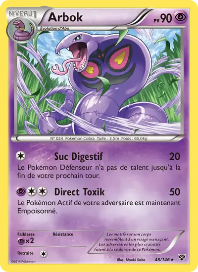 Image de la carte Pokemon Arbok 48/146