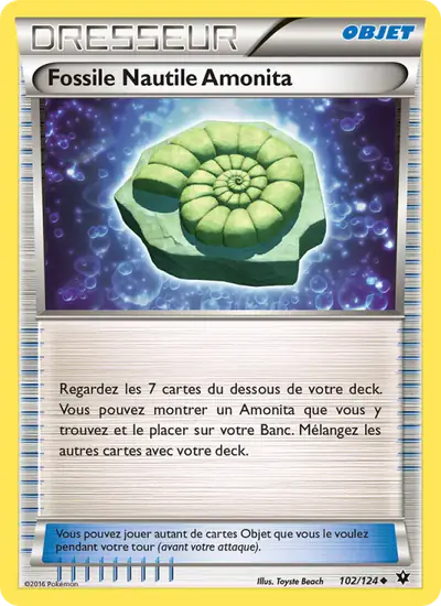 Image de la carte Pokemon Fossile Nautile Amonita 102/124