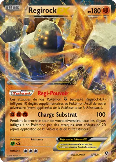 Image de la carte Pokemon Regirock EX 43/124