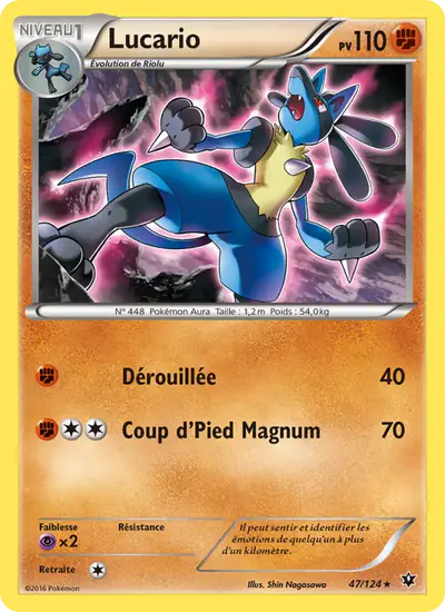 Image de la carte Pokemon Lucario 47/124