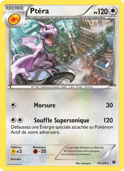 Image de la carte Pokemon Ptéra 76/124