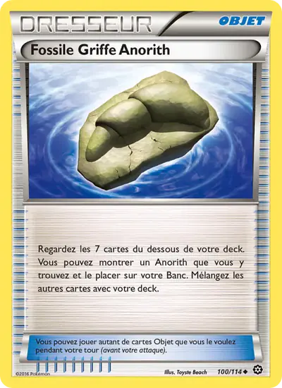 Image de la carte Pokemon Fossile Griffe Anorith 100/114