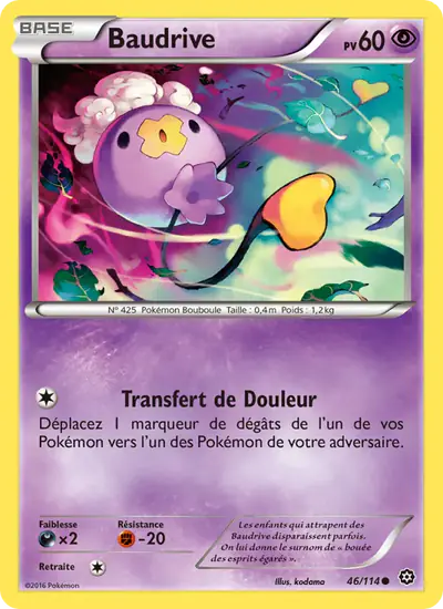 Image de la carte Pokemon Baudrive 46/114