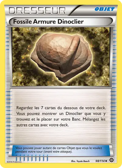 Image de la carte Pokemon Fossile Armure Dinoclier 98/114