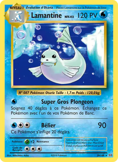 Image de la carte Pokemon Lamantine 29/108