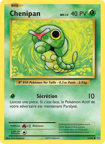 Image de la carte Pokemon Chenipan 3/108