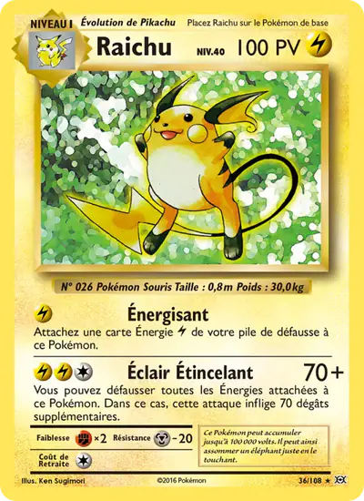 Image de la carte Pokemon Raichu 36/108