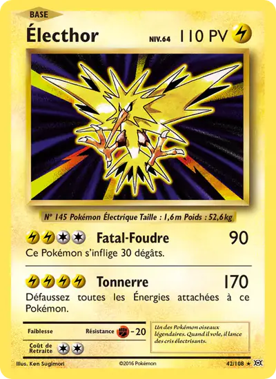 Image de la carte Pokemon Électhor 42/108