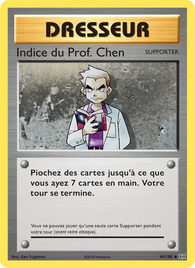 Image de la carte Pokemon Indice du Prof. Chen 84/108