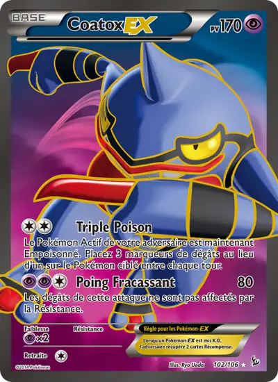 Image de la carte Pokemon Coatox EX 102/106
