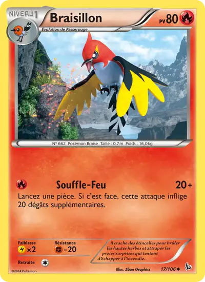Image de la carte Pokemon Braisillon 17/106
