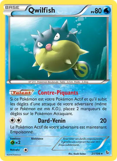 Image de la carte Pokemon Qwilfish 21/106