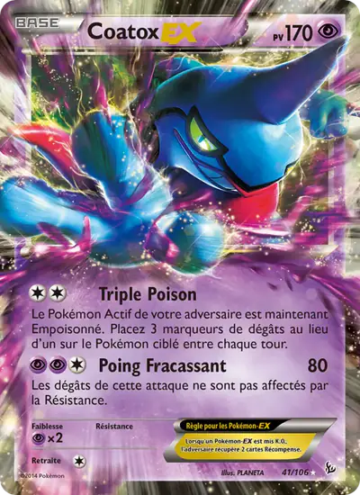 Image de la carte Pokemon Coatox EX 41/106