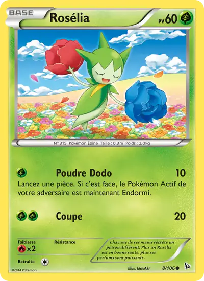 Image de la carte Pokemon Rosélia 8/106