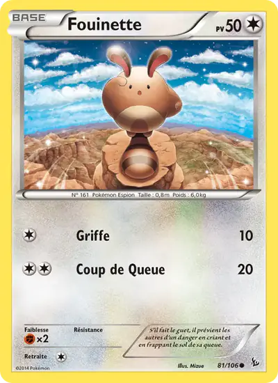 Image de la carte Pokemon Fouinette 81/106