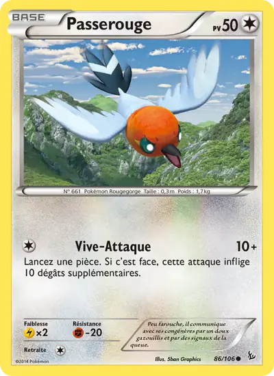 Image de la carte Pokemon Passerouge 86/106