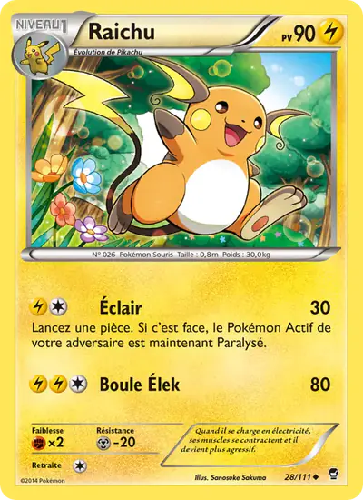 Image de la carte Pokemon Raichu 28/111