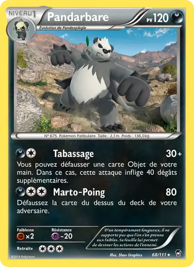 Image de la carte Pokemon Pandarbare 68/111