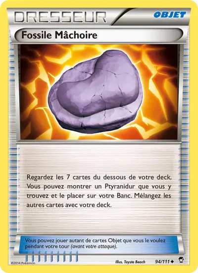 Image de la carte Pokemon Fossile Mâchoire 94/111