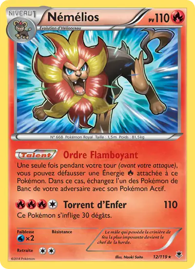 Image de la carte Pokemon Némélios 12/119