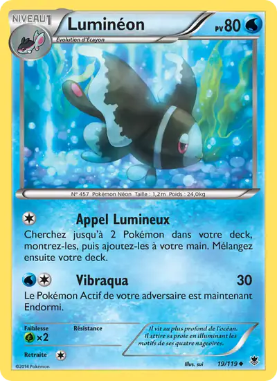 Image de la carte Pokemon Luminéon 19/119
